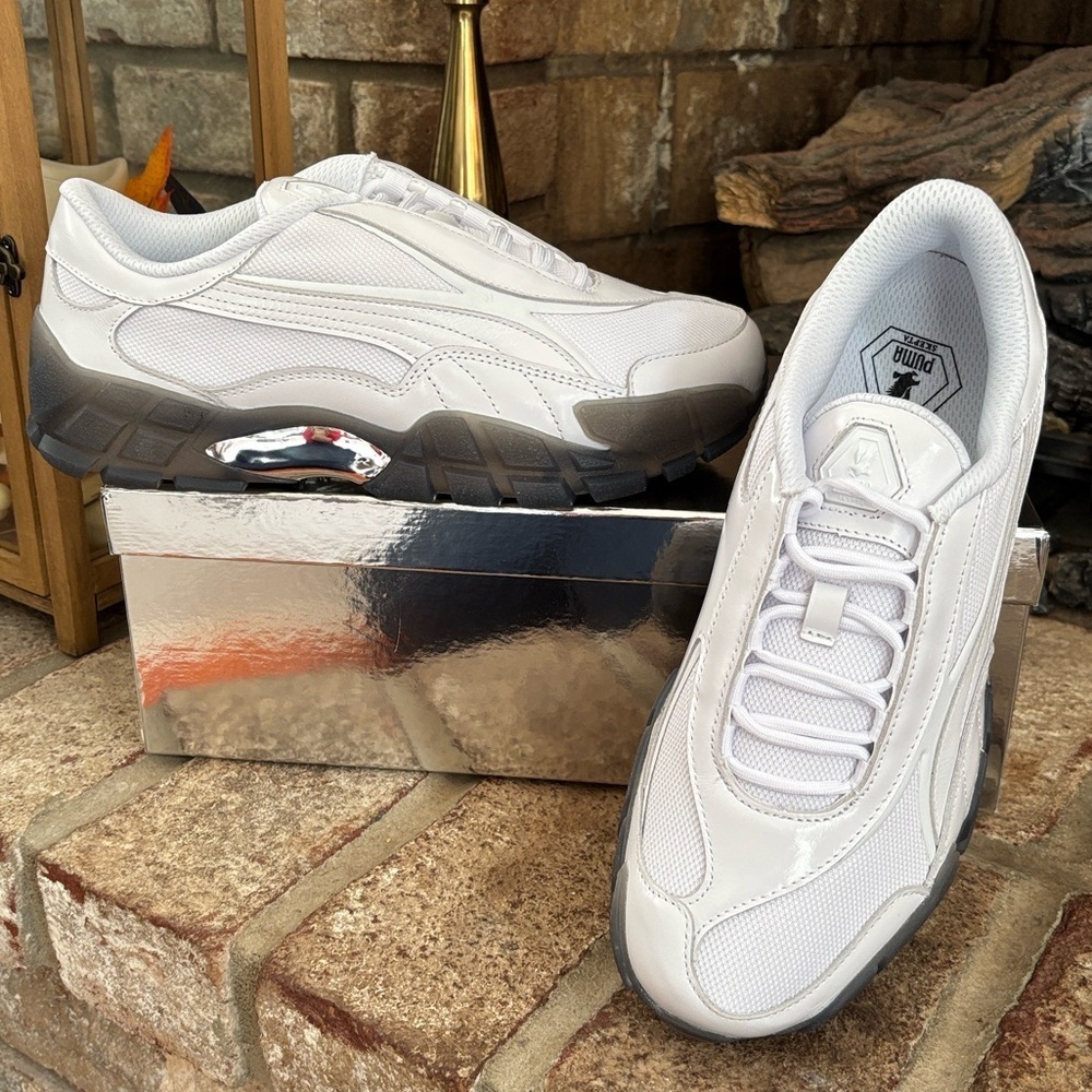 Brand New PUMA x SKEPTA Skope Sneakers Leather Lace Up Chrome Streetwear White